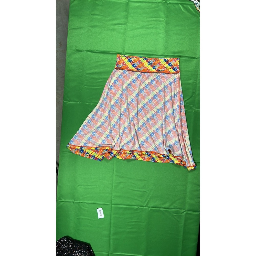 LuLaRoe Kids Azure A-Line Skirt Autism Awareness Puzzle Piece Print NWT Size 10 - Picture 9 of 9